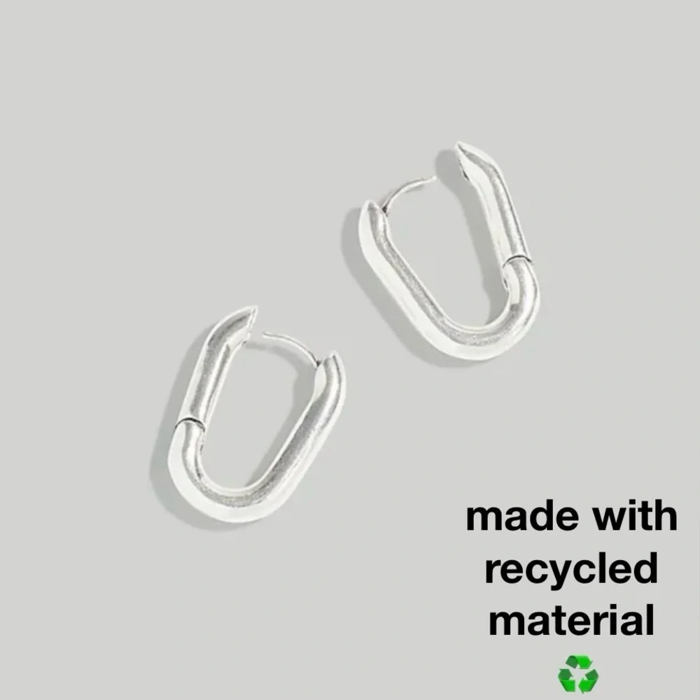 🆕Madewell Chunky Medium Hoop Earrings - Picture 1 of 14